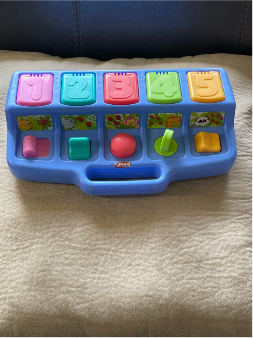 Vintage Playskool Baby Learning Toy Pop-Up Animal Activity Center Multicolor
